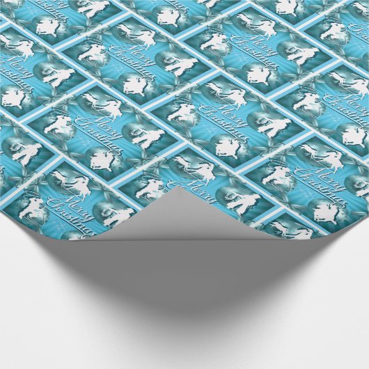 西カウボーイ女性のカーボーイローピングクリスマスギフトラップ ラッピングペーパー (角)