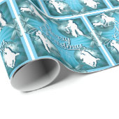 西カウボーイ女性のカーボーイローピングクリスマスギフトラップ ラッピングペーパー (ロールコーナー)