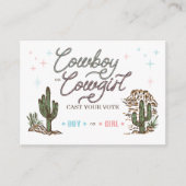 西カウボーイ女性のカーボーイ性別が投票カードを明らかにする エンクロージャーカード (正面)