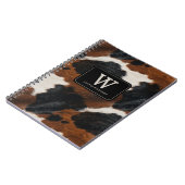 西カウボーイ女性のカーボーイ牛革パターン ノートブック (左側)