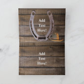 西カウボーイ女性のカーボーイ馬蹄車ホイールカード カード (内部)