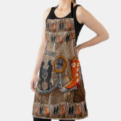 西カウボーイ女性のカーボーイ馬蹄車ホイール エプロン (インサイチュ)