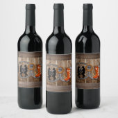 西カウボーイ女性のカーボーイ馬蹄車ホイール ワインラベル (ボトル)