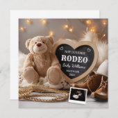 西カウボーイ妊娠発表 招待状 (正面/裏面)