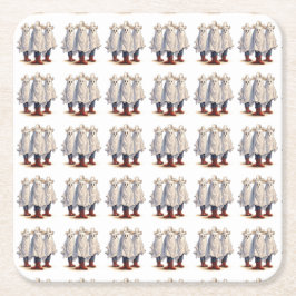西カウボーイ幽霊不気味ハロウィーンパターン スクエアペーパーコースター