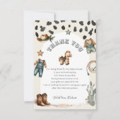 西カウボーイ服ベビーシャワー サンキューカード (正面)