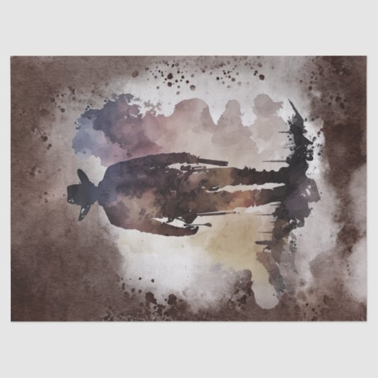 西カウボーイ水の色の切り離し 薄葉紙 (正面)