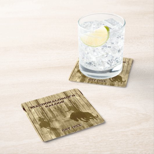 西カウボーイ牧場をテーマにした スクエアペーパーコースター (インサイチュ)