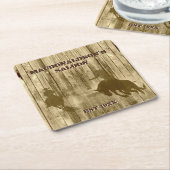 西カウボーイ牧場をテーマにした スクエアペーパーコースター (アングル)