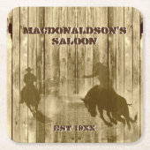 西カウボーイ牧場をテーマにした スクエアペーパーコースター (正面)