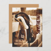 西カウボーイ素朴ウマの結婚式は日付を除く 案内ポストカード (正面/裏面)