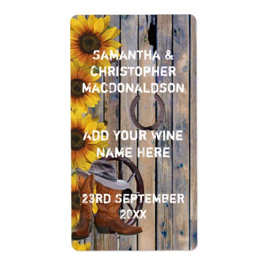 西カウボーイ素朴カントリーフローラ ラベル (正面)