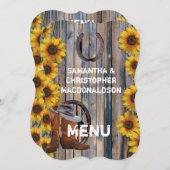 西カウボーイ素朴カントリー結婚式メニュー メニュー (正面/裏面)