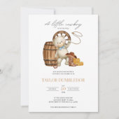 西カウボーイ素朴カントリー赤ちゃんシャワー 招待状 (正面)