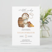 西カウボーイ素朴カントリー赤ちゃんシャワー 招待状 (スタンド正面)