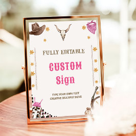 西カウボーイ素朴バースデーパーティーテーブルサイン ポスター