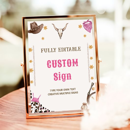 西カウボーイ素朴バースデーパーティーテーブルサイン ポスター