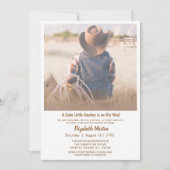 西カウボーイ素朴ベビーシャワー 招待状 (正面)