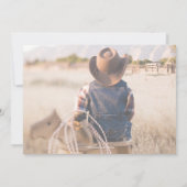 西カウボーイ素朴ベビーシャワー 招待状 (裏面)