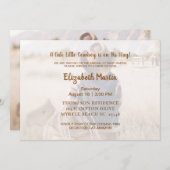 西カウボーイ素朴ベビーシャワー 招待状 (正面/裏面)