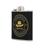 西カウボーイ素朴ロパーソナライズされたゴGroomsmen フラスク (左)