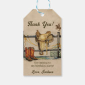 西カウボーイ誕生日パーティギフトラベル ギフトタグ (裏面)