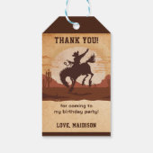 西カウボーイ誕生日パーティギフトラベル ギフトタグ (裏面)