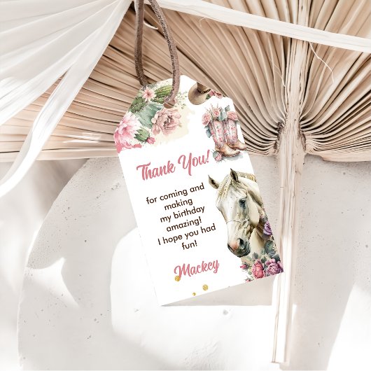 西カウボーイ誕生日パーティーお願い ギフトタグ