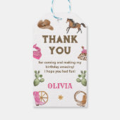 西カウボーイ誕生日パーティーお願い ギフトタグ (裏面)