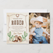 西カウボーイ誕生日パーティーの写真 サンキューカード (正面)