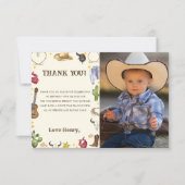 西カウボーイ誕生日パーティーの写真 サンキューカード (正面)