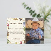 西カウボーイ誕生日パーティーの写真 サンキューカード (スタンド正面)