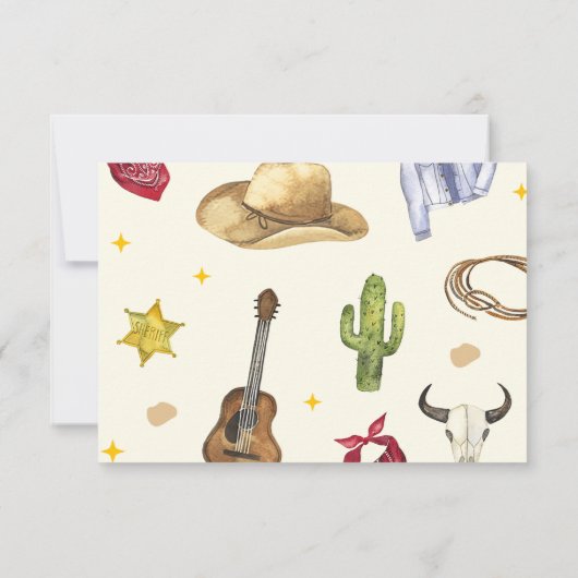 西カウボーイ誕生日パーティーの写真 サンキューカード (裏面)