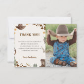 西カウボーイ誕生日パーティーの写真 サンキューカード (正面)