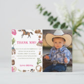 西カウボーイ誕生日パーティーの写真 サンキューカード (スタンド正面)