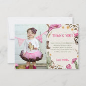 西カウボーイ誕生日パーティーの写真 サンキューカード (正面)