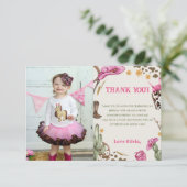 西カウボーイ誕生日パーティーの写真 サンキューカード (スタンド正面)