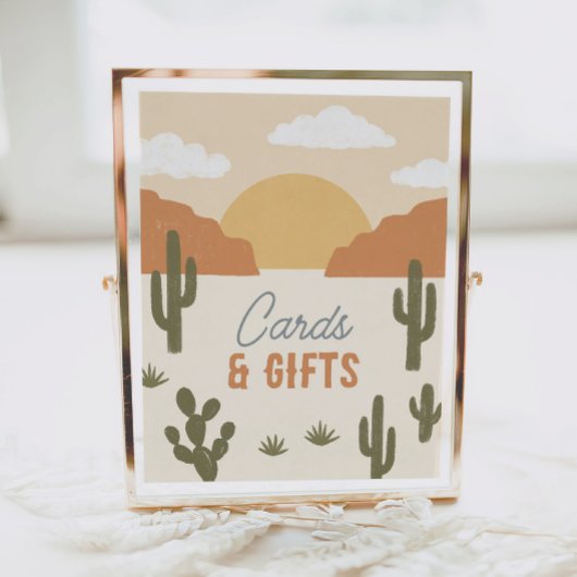 西カウボーイ誕生日パーティーカードとギフトサイン ポスター