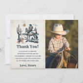 西カウボーイ誕生日パーティーサンキューカード写真 招待状 (正面)