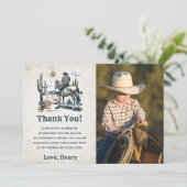 西カウボーイ誕生日パーティーサンキューカード写真 招待状 (スタンド正面)