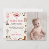 西カウボーイ誕生日パーティーサンキューカード写真 招待状 (正面)