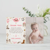 西カウボーイ誕生日パーティーサンキューカード写真 招待状 (スタンド正面)