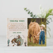 西カウボーイ誕生日パーティーサンキューカード写真 招待状 (スタンド正面)