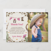 西カウボーイ誕生日パーティーサンキューカード写真 招待状 (正面)