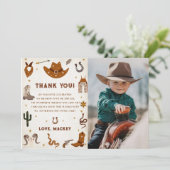 西カウボーイ誕生日パーティーサンキューカード写真 招待状 (スタンド正面)