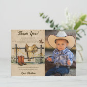 西カウボーイ誕生日パーティーサンキューカード写真 招待状 (スタンド正面)