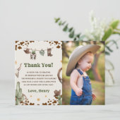 西カウボーイ誕生日パーティーサンキューカード写真 招待状 (スタンド正面)