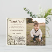 西カウボーイ誕生日パーティーサンキューカード写真 招待状 (スタンド正面)