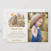 西カウボーイ誕生日パーティーサンキューカード写真 招待状 (正面)