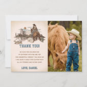 西カウボーイ誕生日パーティーサンキューカード写真 招待状 (正面)